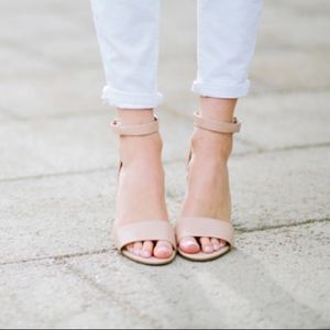 Nine West blush nude strappy kitten heel sandal 8